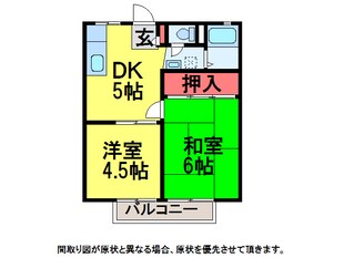 ｴｰﾃﾞﾙﾊｲﾑB棟の物件間取画像